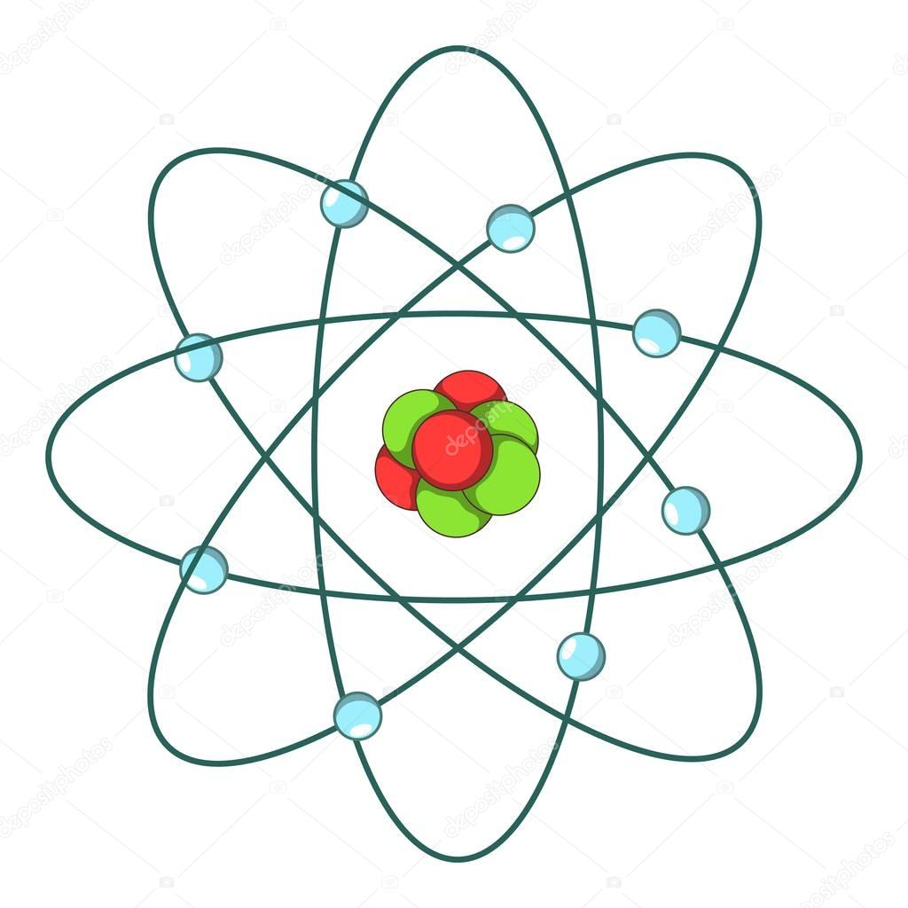 Atom icon, cartoon style