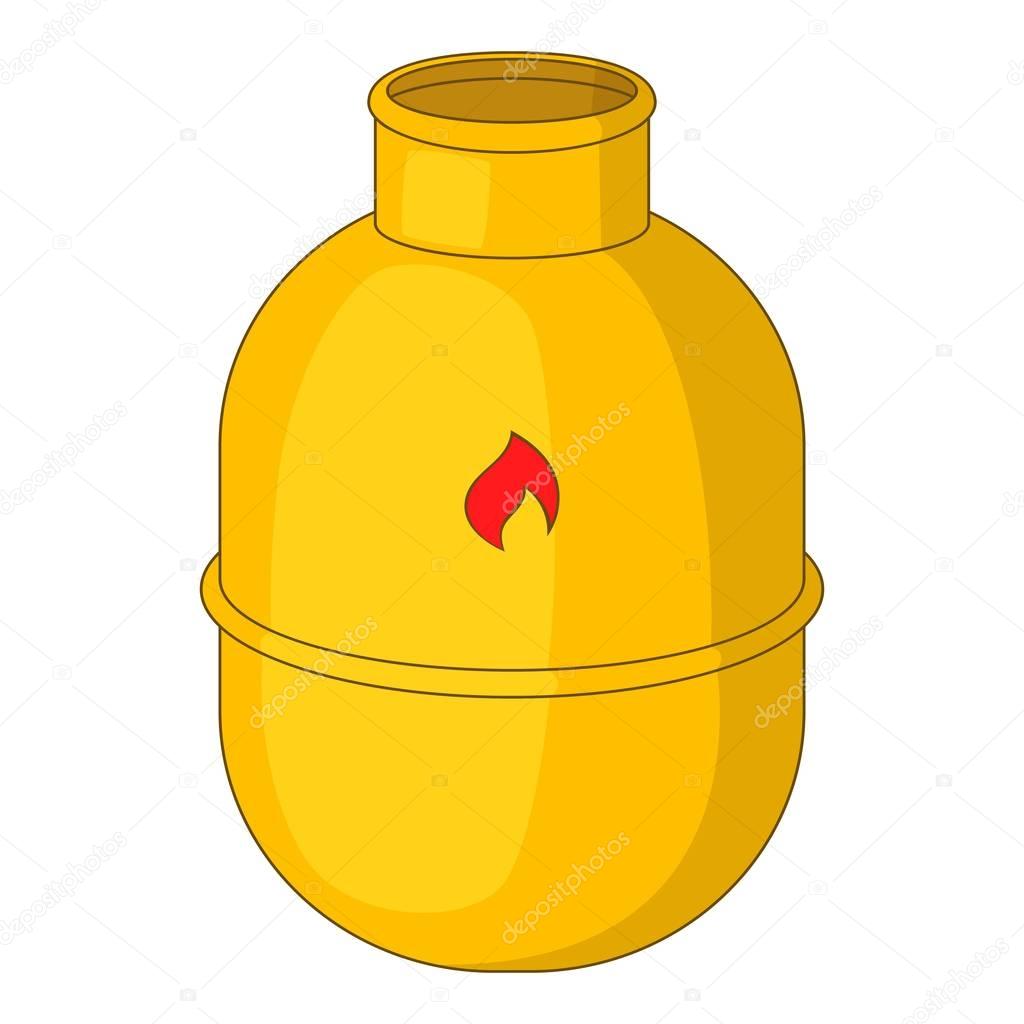 Gas bottle icon, cartoon style