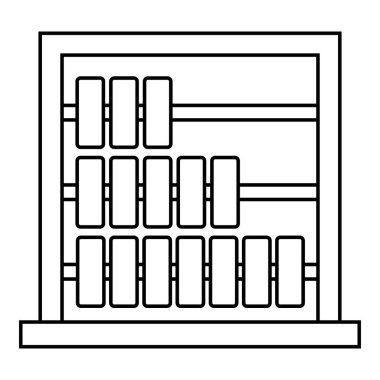 Çocuk abaküs simgesi, anahat stili