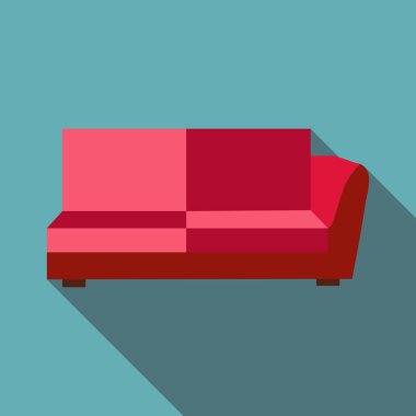 Büyük kanepe simgesi, düz stil