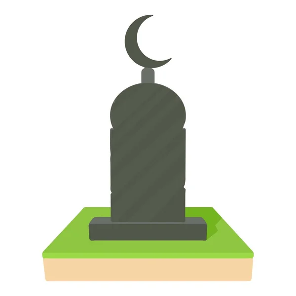 Ícone de túmulo muçulmano, estilo cartoon — Vetor de Stock
