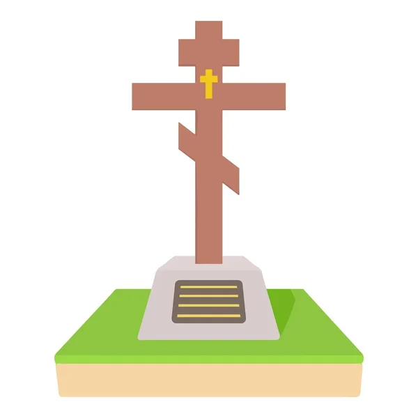 Икона христианской могилы, стиль мультфильма — стоковый вектор