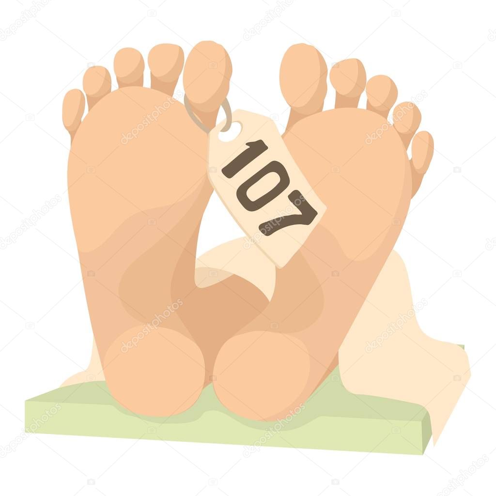 Dead body icon. Cartoon illustration of dead body vector icon for web