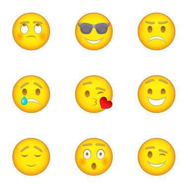 İfade Icons set, karikatür tarzı