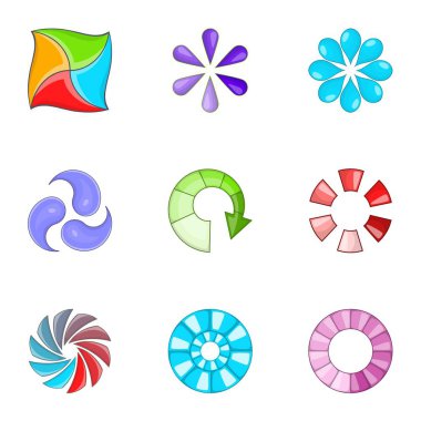 İşlem simgeleri kümesini yükleme, karikatür tarzı