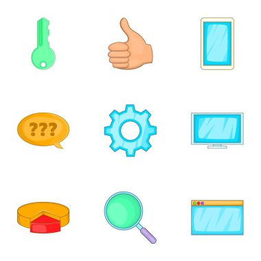 İş planı, Icons set, karikatür tarzı pazarlama