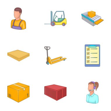 Ambar taşıma ve teslimat Icons set