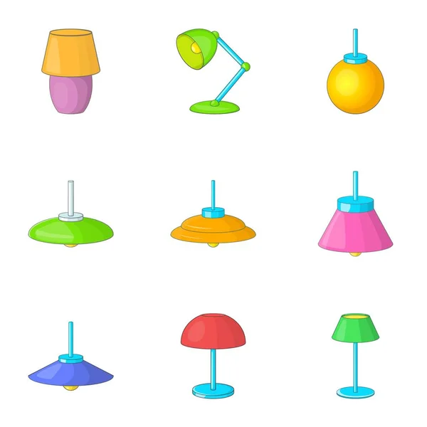 Ensemble d'icônes de lampadaire électrique — Image vectorielle