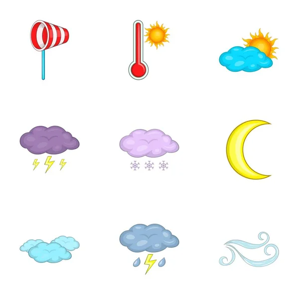 Modelo de meteorologia para conjunto de ícones de aplicativos e web — Vetor de Stock