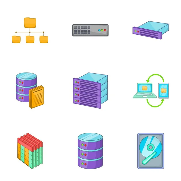 Network server infrastructure icons set