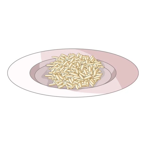 Ris i plattan ikon, tecknad stil — Stock vektor
