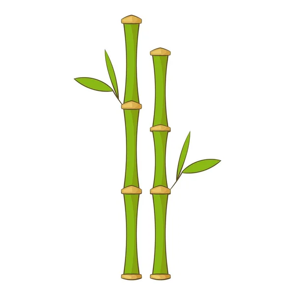 Steli di bambù verde icona, stile cartone animato — Vettoriale Stock