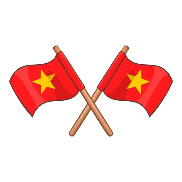 Flaggan av Vietnam ikon, tecknad stil — Stock vektor