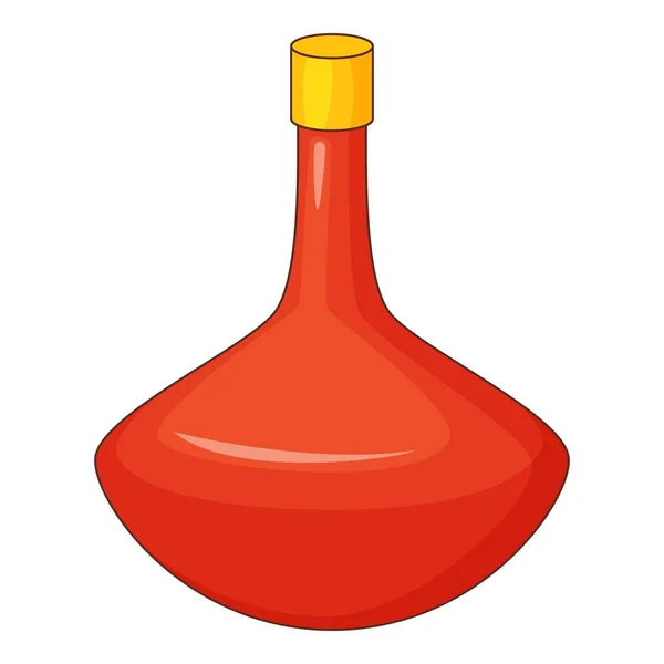 Значок червоної пляшки, мультиплікаційний стиль — стоковий вектор