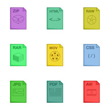 Belge simgeler kümesi, karikatür tarzı