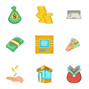 Icons set bankacılık, karikatür tarzı