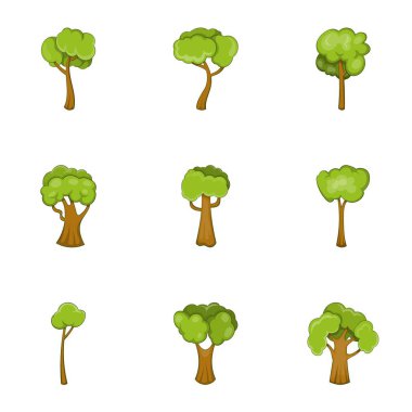 Yaz doğa simgeler ayarla, tarzı çizgi film