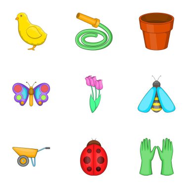 Çiftlik Icons set, karikatür tarzı