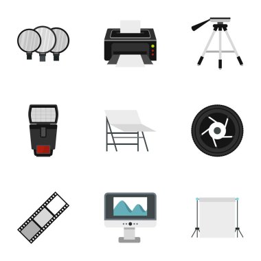 Icons set çekim, düz stil