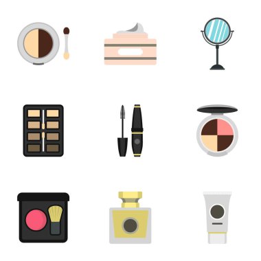 Güzellik Icons set, düz stil