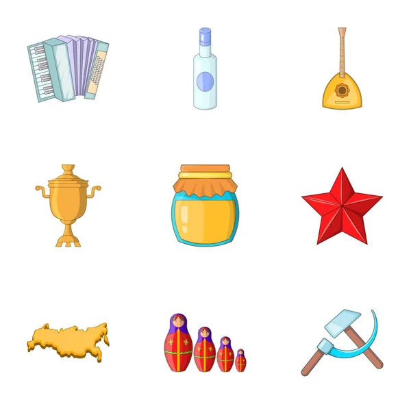 Rus geleneksel semboller Icons set — Stok Vektör