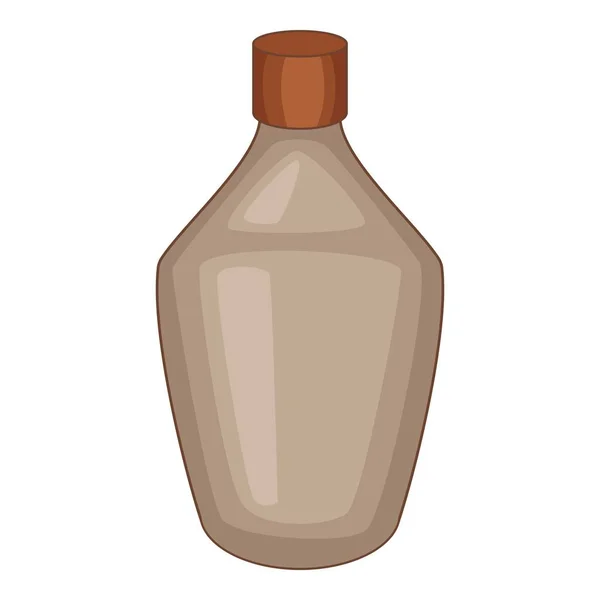 Brown bottle icon, cartoon style — Stock Vector