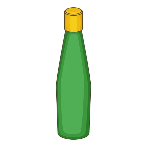 Icono de botella verde, estilo de dibujos animados — Vector de stock