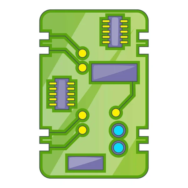 Icono de placa de circuito de teléfono, estilo de dibujos animados — Archivo Imágenes Vectoriales