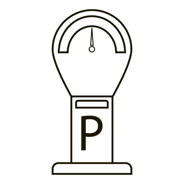 Icono de tiempo de estacionamiento, estilo de esquema — Vector de stock