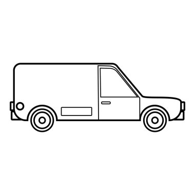 Teslimat araba simgesi, anahat stili