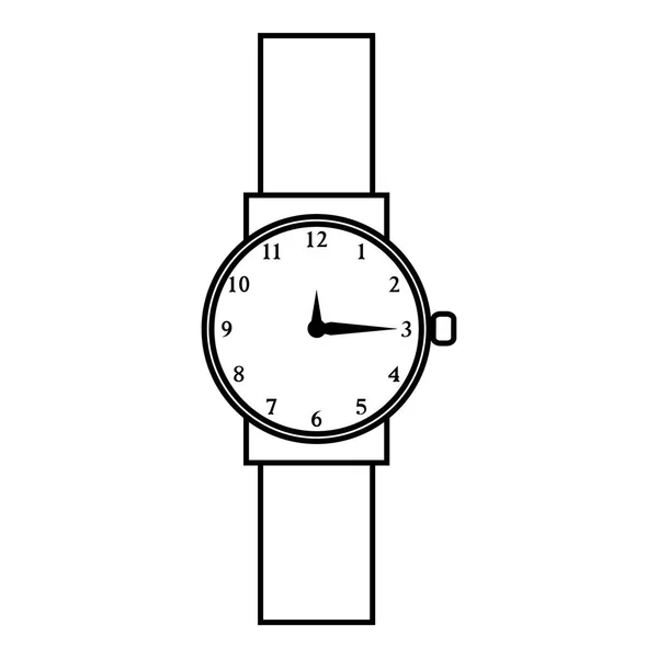 Polshorloge pictogram, Kaderstijl — Stockvector