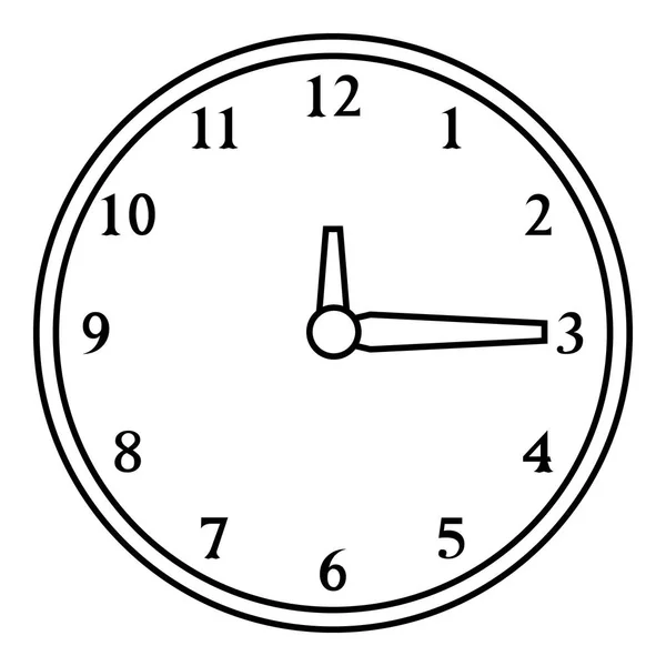 Icono de reloj de pared redonda, estilo de contorno — Vector de stock