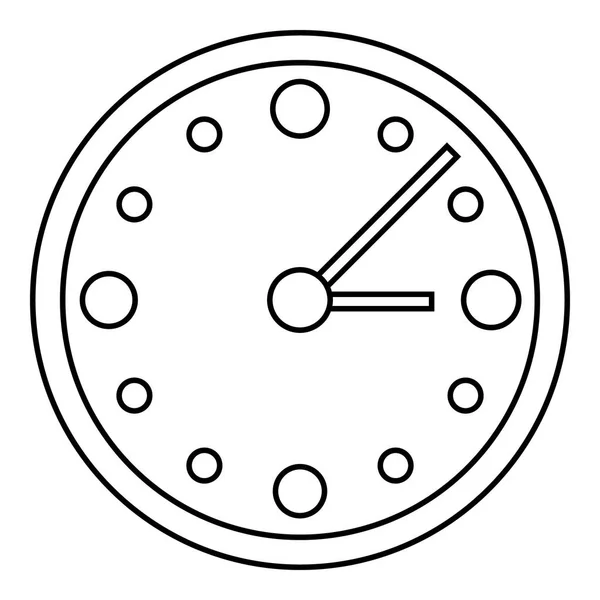 Big wall clock icon, outline style — Stock Vector