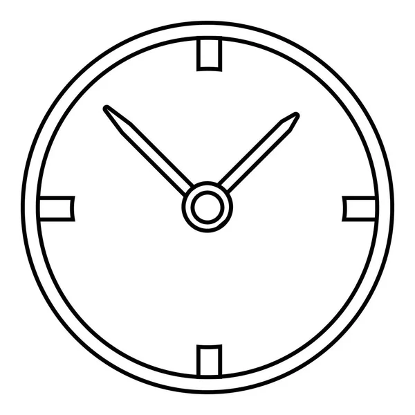 Pequeño icono de reloj de pared, estilo de contorno — Vector de stock