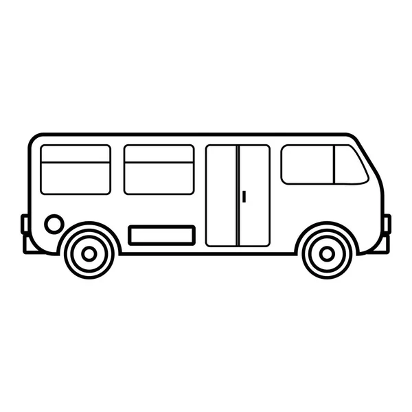 Icône bus, style contour — Image vectorielle