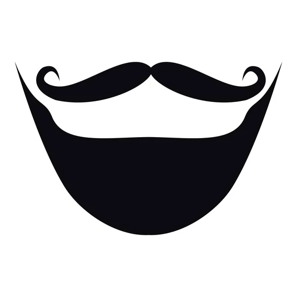 Moustache et icône de la barbe, style simple — Image vectorielle