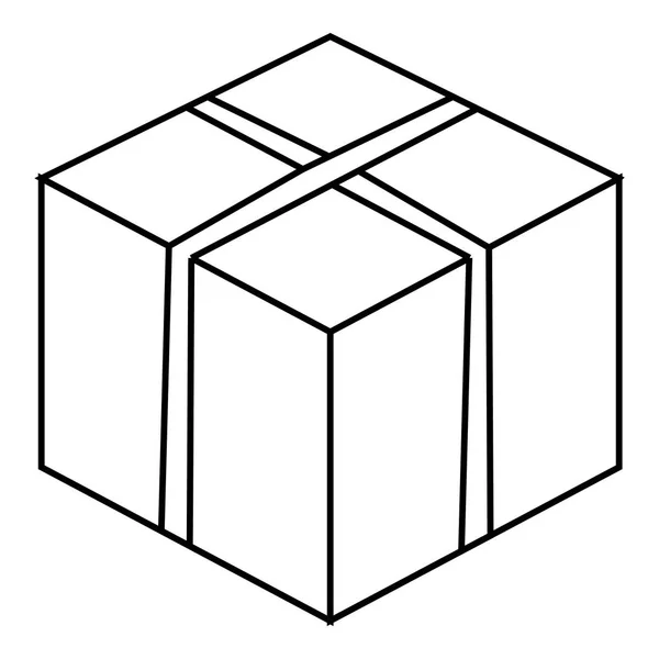 Großes Box-Symbol, Umrissstil — Stockvektor