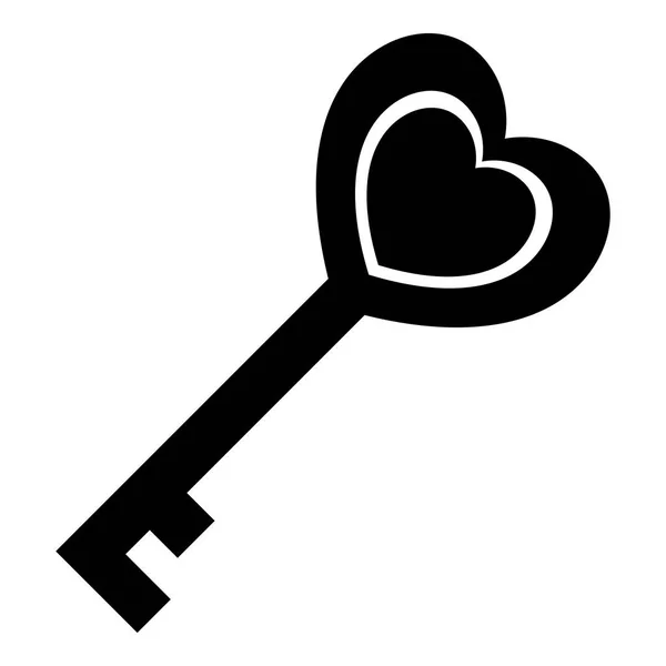 Icono de llave de amor, estilo simple — Vector de stock