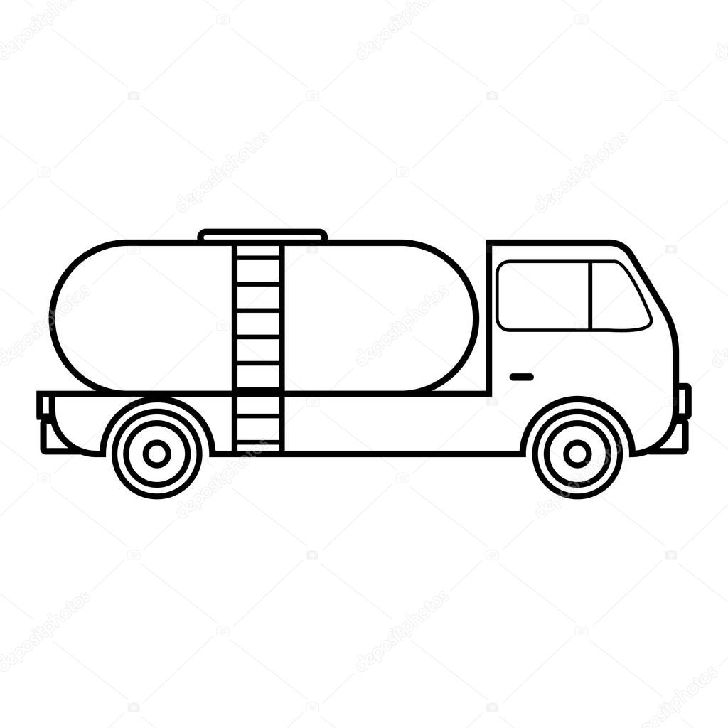 Tank truck icon. Outline illustration of tank truck vector icon for web