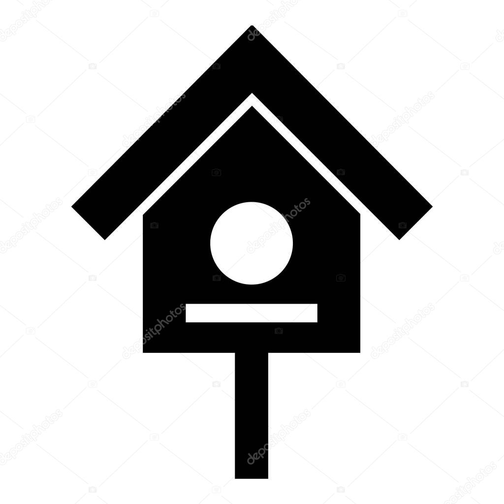 Bird house icon, simple style