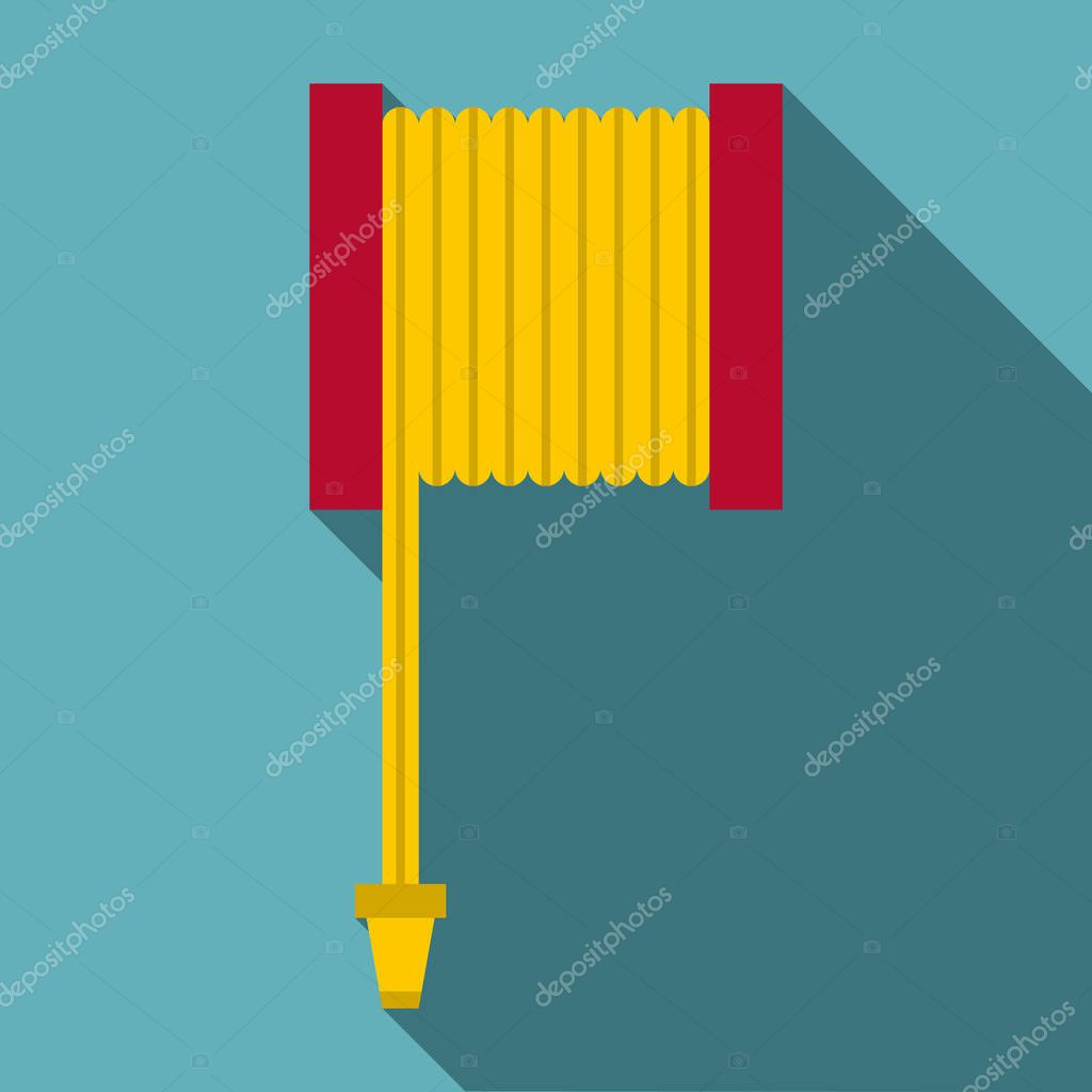 Fire hose icon. Flat illustration of fire hose vector icon for web