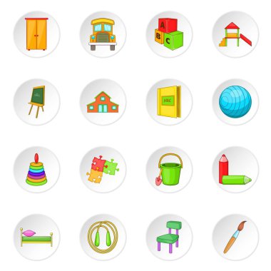 Anaokulu güvenlik Icons set