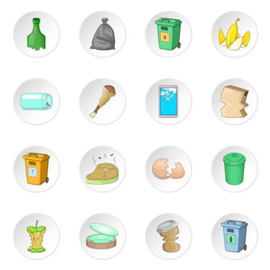 Çöp öğeleri Icons set