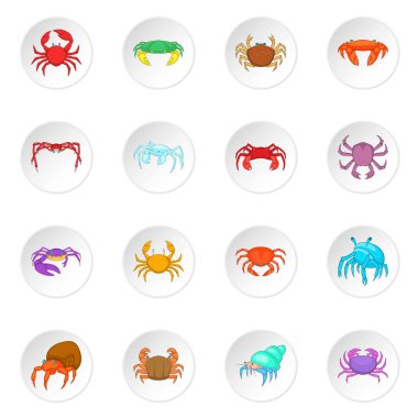 Renkli Yengeç Icons set