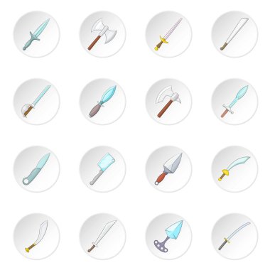 Çelik silah Icons set