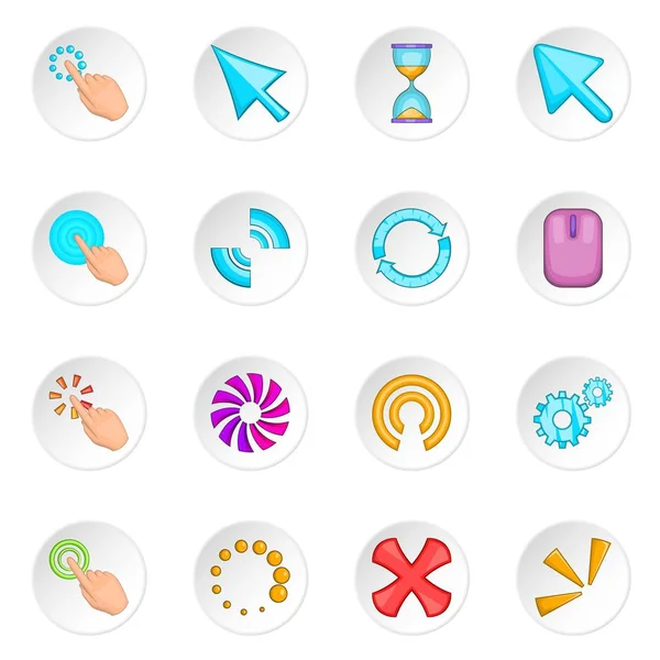 Haga clic en cursores iconos conjunto — Vector de stock