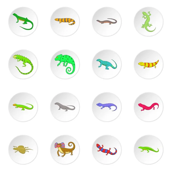 Lizard icons set — Stock Vector