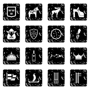 İsveç Seyahat Icons set