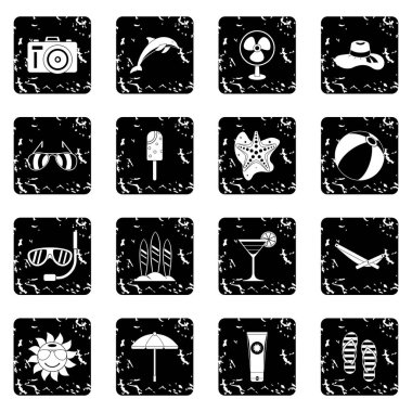 Yaz dinlenme Icons set