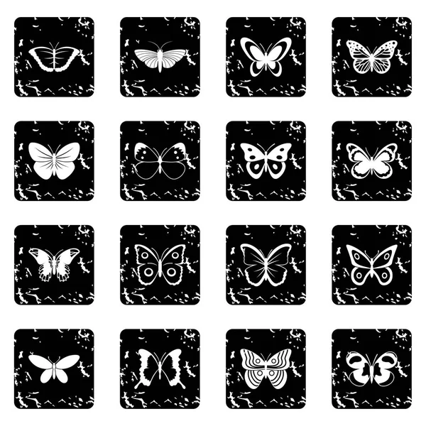Conjunto de iconos de mariposa — Vector de stock